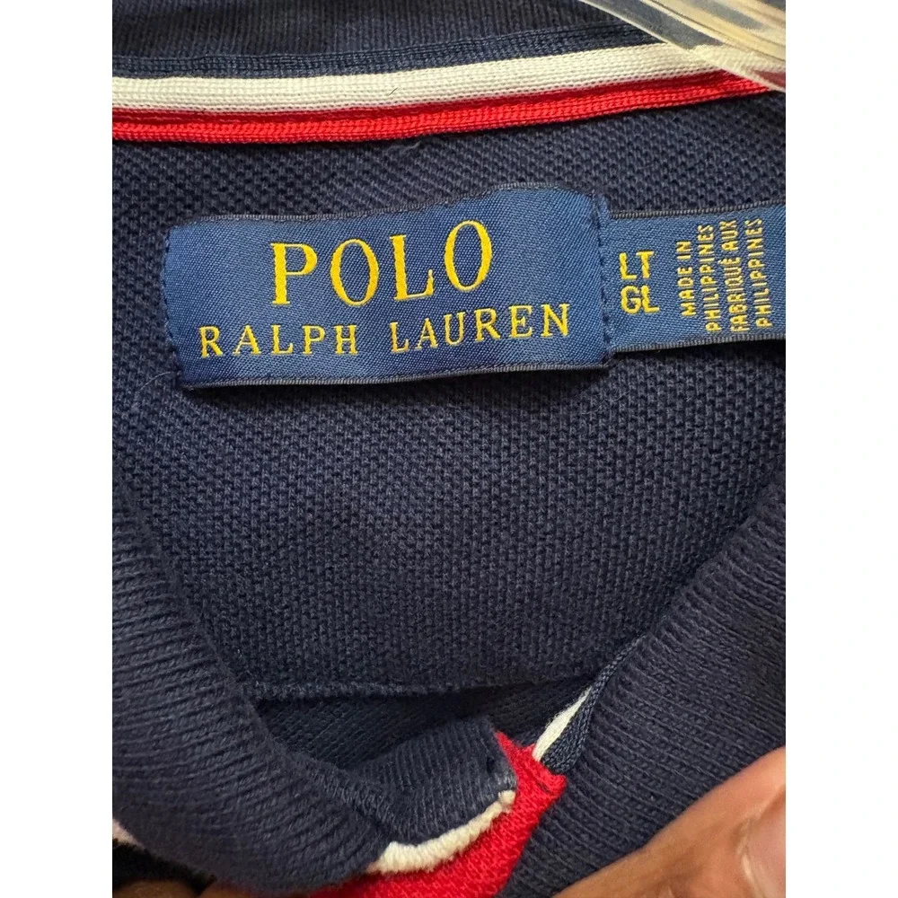 Polo Ralph Lauren Big Pony USA Flag Polo‎ Shirt Mens Large Tall LT
